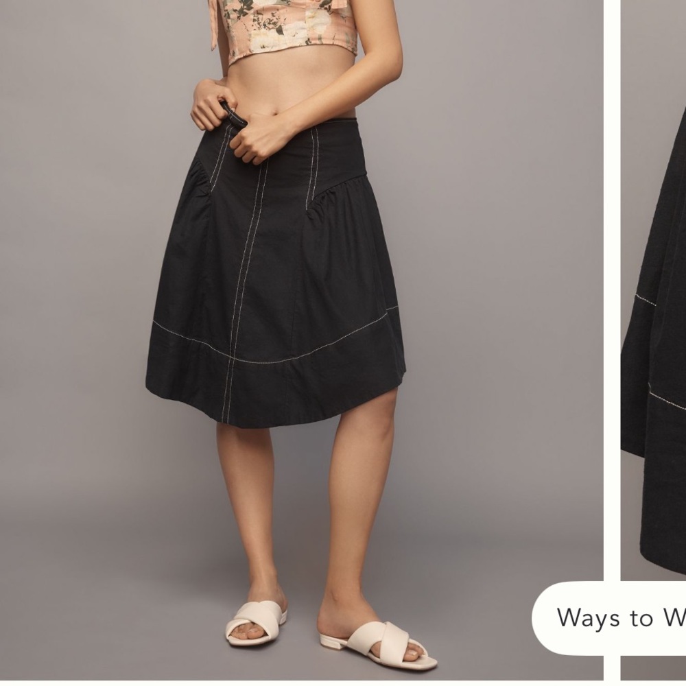 Anthropologie Black A-Line Skirt